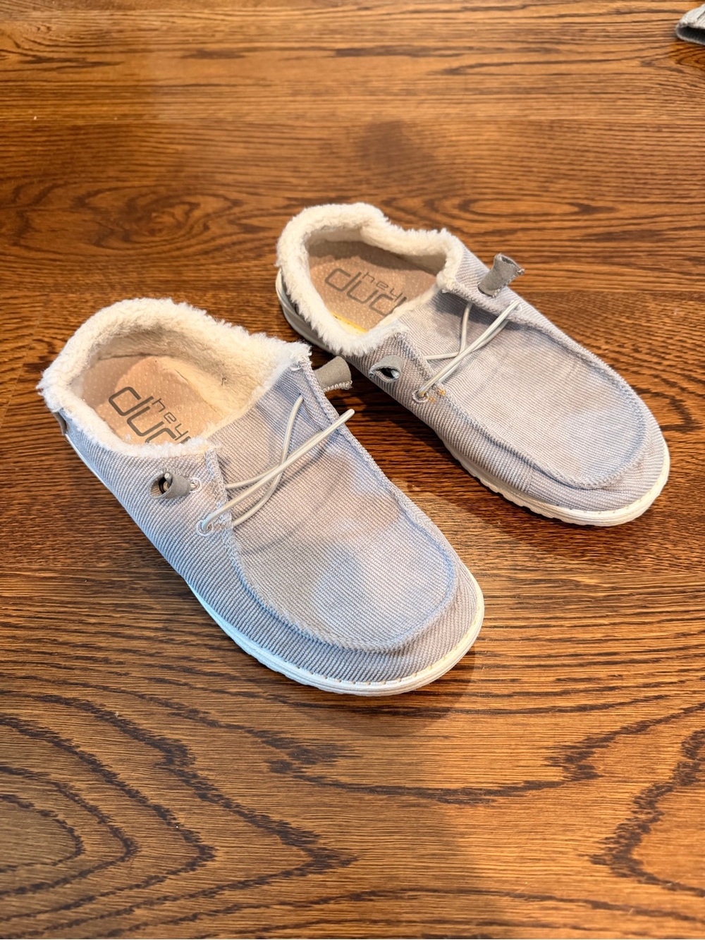 Hey Dude Light Gray Corduroy Slip-On Shoes